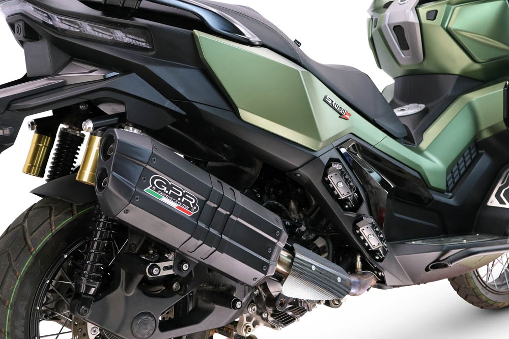 GPR exhaust compatible with Voge SR 450 X 2026-2027, Hyper Sonic Black Titanium, Full system exhaust, including removable db killer/spark arrestor 