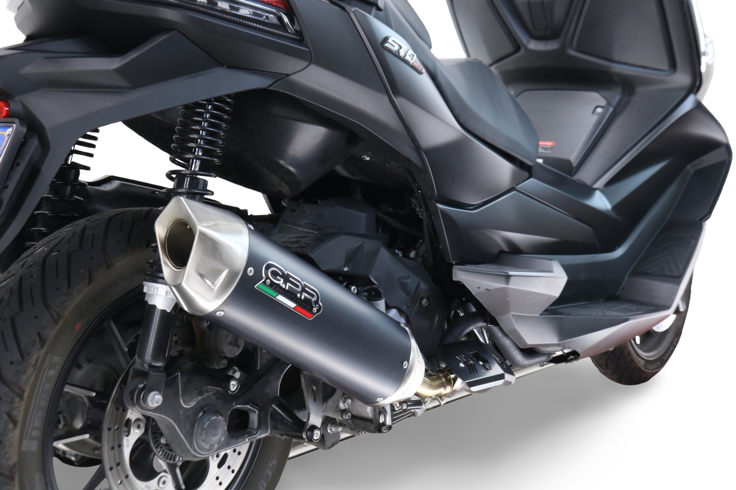 GPR exhaust compatible with  Voge SR4 Max 2022-2024, Furore-X Scooter, Slip-on exhaust including link pipe and removable db killer 