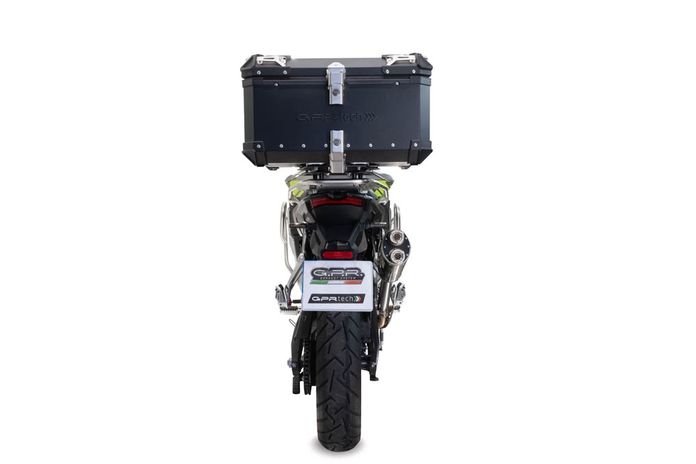 GPR TECH compatible with  Voge 900DSX 2024/2025 e5 GPR TECH Top case in aluminum, black color with specific plate included Capacity 45 LT.