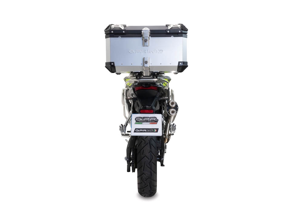 GPR TECH compatible with  Voge 900DSX 2024/2025 e5 GPR TECH Top case in aluminum, silver color with specific plate included Capacity 55 LT.