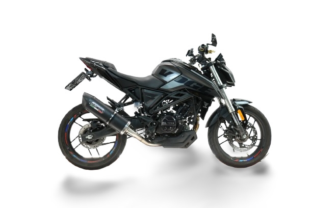 GPR exhaust compatible with  Voge R125 2025-2026, Furore Evo4 Nero, Full system exhaust including removable db killer and catalyst, EPA-compliant 
