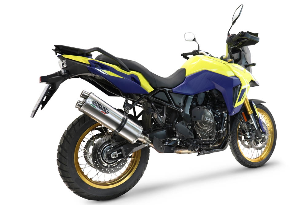 Exhaust compatible with Suzuki V-STROM 800DE - 800SE 2023-2025, Dual Inox, Slip-on exhaust including removable db killer and link pipe, EPA-compliant 