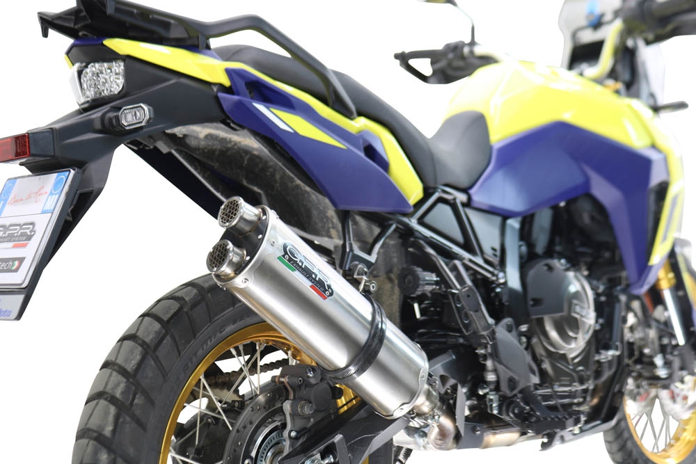 Exhaust compatible with Suzuki V-STROM 800DE - 800SE 2023-2025, Dual Inox, Slip-on exhaust including removable db killer and link pipe, EPA-compliant 