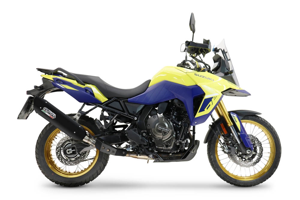 Exhaust compatible with Suzuki V-STROM 800DE - 800SE 2023-2025, Furore-X Titanio Nero, Slip-on exhaust including removable db killer and link pipe, EPA-compliant 