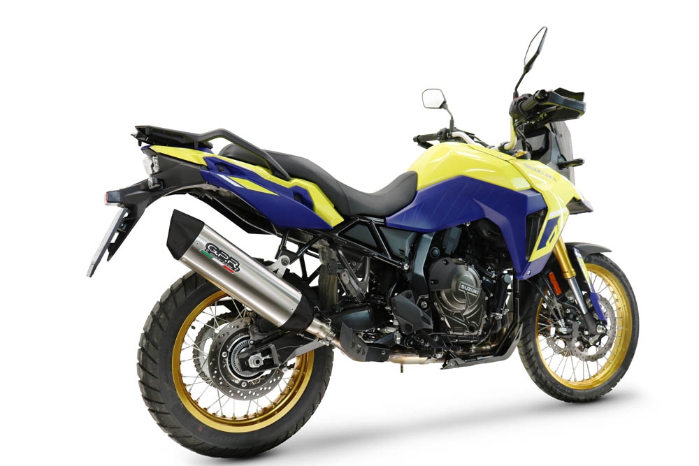 Exhaust compatible with Suzuki V-STROM 800DE - 800SE 2023-2025, Furore-X Titanio, Slip-on exhaust including removable db killer and link pipe, EPA-compliant 