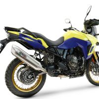 Exhaust compatible with Suzuki V-STROM 800DE - 800SE 2023-2025, Furore-X Acciaio Inox, Slip-on exhaust including removable db killer and link pipe, EPA-compliant 