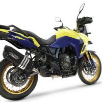 Exhaust compatible with Suzuki V-STROM 800DE - 800SE 2023-2025, Hyper Sonic Black Titanium, Slip-on exhaust including removable db killer and link pipe, EPA-compliant 