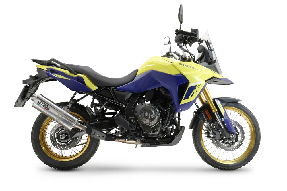 Exhaust compatible with Suzuki V-STROM 800DE - 800SE 2023-2025, Trioval, Slip-on exhaust including removable db killer and link pipe, not EPA-compliant 