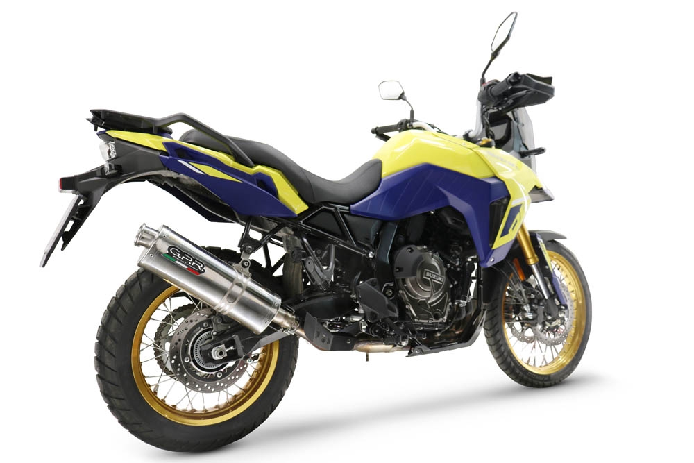 Exhaust compatible with Suzuki V-STROM 800DE - 800SE 2023-2025, Trioval, Slip-on exhaust including removable db killer and link pipe, not EPA-compliant 