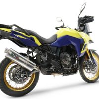 Exhaust compatible with Suzuki V-STROM 800DE - 800SE 2023-2025, Trioval, Slip-on exhaust including removable db killer and link pipe, not EPA-compliant 