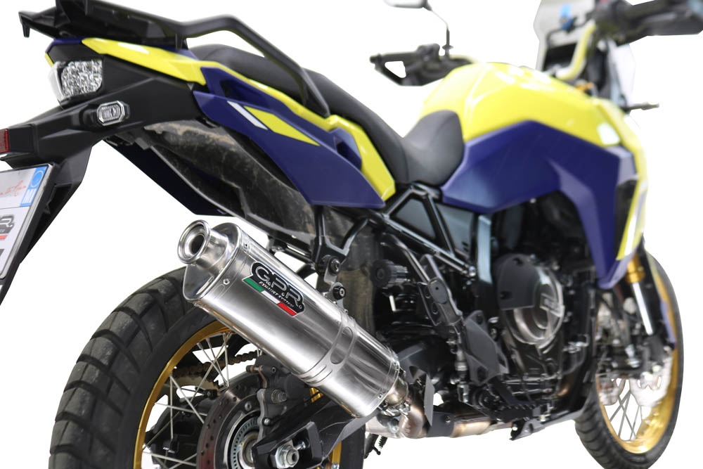 Exhaust compatible with Suzuki V-STROM 800DE - 800SE 2023-2025, Trioval, Slip-on exhaust including removable db killer and link pipe, not EPA-compliant 
