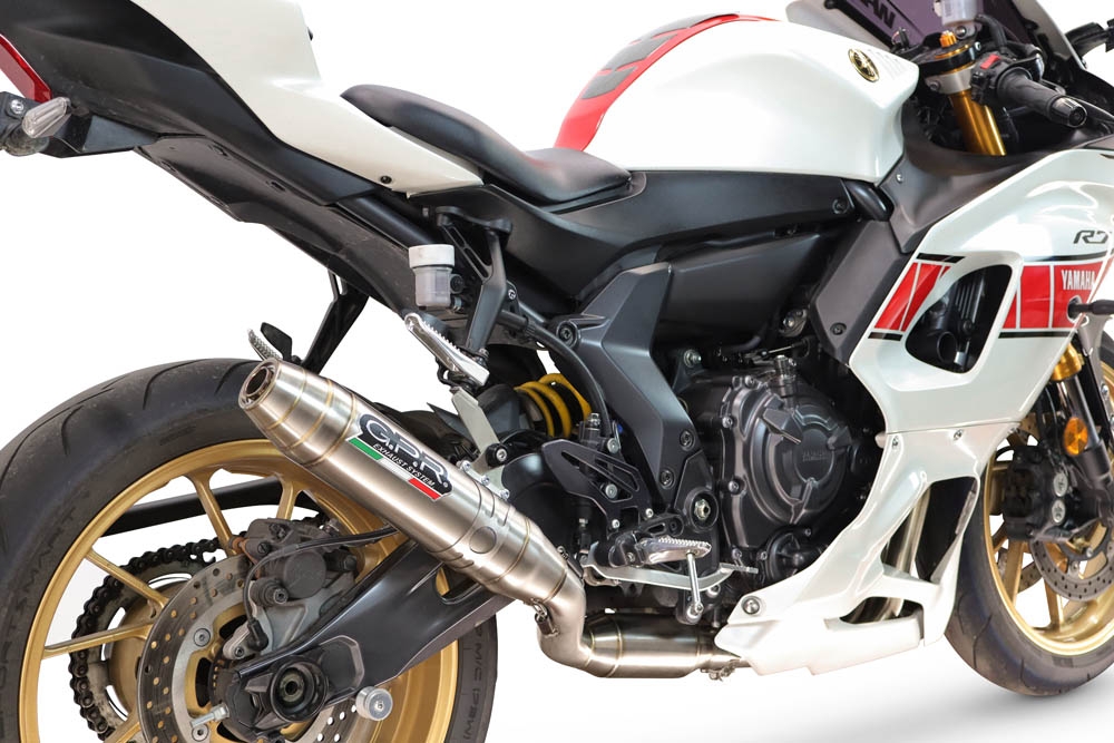 GPR exhaust compatible with Yamaha YZF R7 2021-2024, Deeptone Inox, Full system exhaust, including removable db killer 