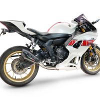 GPR exhaust compatible with Yamaha YZF R7 2021-2024, GP-Revo Black Titanium, Slip-on exhaust including link pipe and removable db killer 
