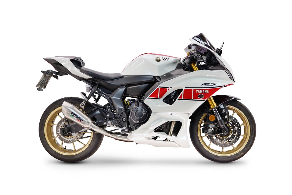 GPR exhaust compatible with Yamaha YZF R7 2021-2024, GP-Revo Titanium, Full system exhaust, including removable db killer 