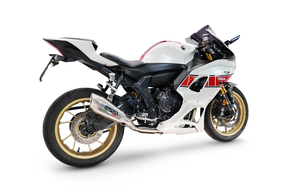 GPR exhaust compatible with Yamaha YZF R7 2021-2024, GP-Revo Titanium, Full system exhaust, including removable db killer 