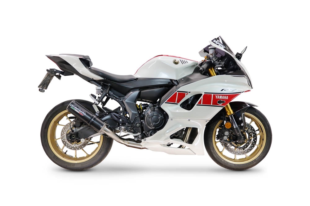 GPR exhaust compatible with Yamaha YZF R7 2021-2024, M3 Black Titanium, Full system exhaust, including removable db killer 