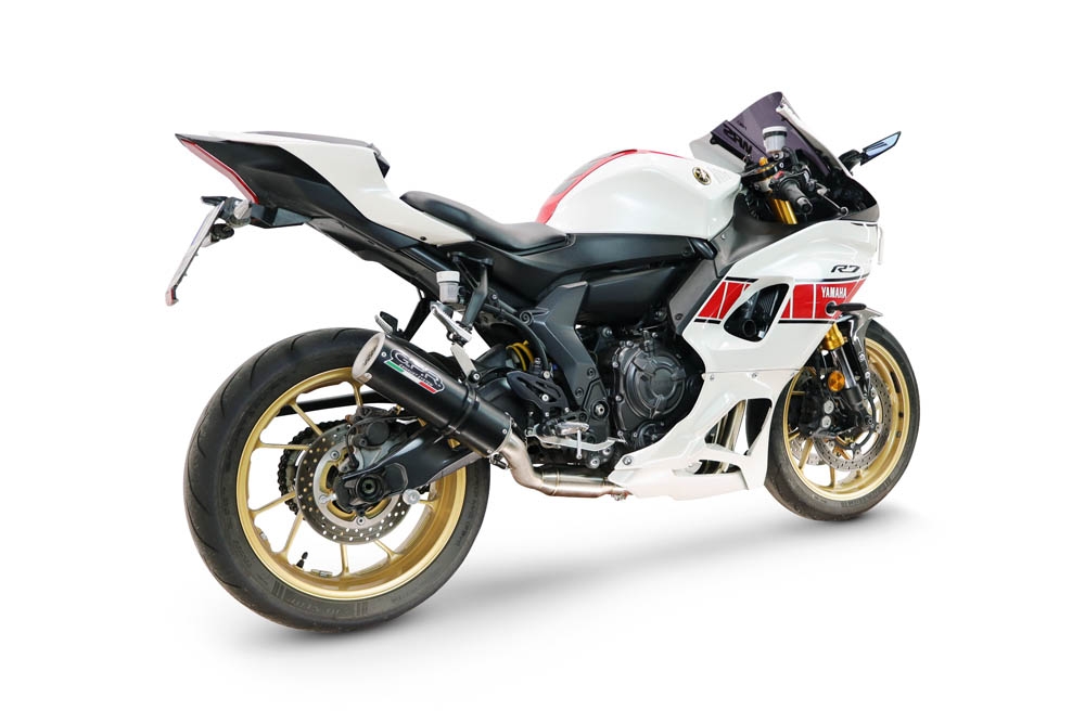 GPR exhaust compatible with Yamaha YZF R7 2021-2024, M3 Black Titanium, Full system exhaust, including removable db killer 
