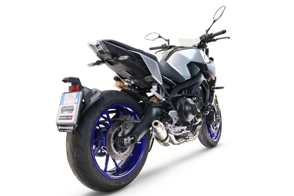 GPR exhaust compatible with  Yamaha FZ-09 2014-2020, Deeptone Inox, Full system exhaust, including removable db killer 