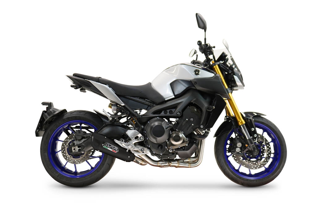 GPR exhaust compatible with  Yamaha FZ-09 2014-2016, GP-Revo Black Titanium, Full system including silencer approved for noise,db killer and catalyst, EPA-compliant compliant for inspection 