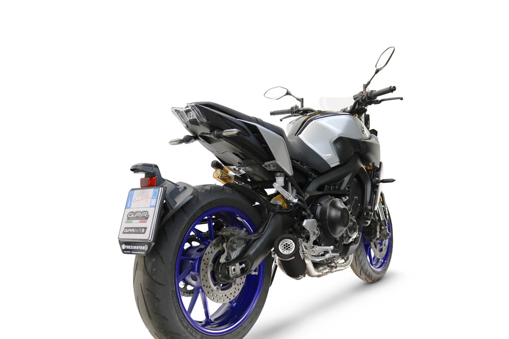GPR exhaust compatible with Yamaha FJ-09 Tracer 2015-2020, M3 Black Titanium, Full system exhaust, including removable db killer 