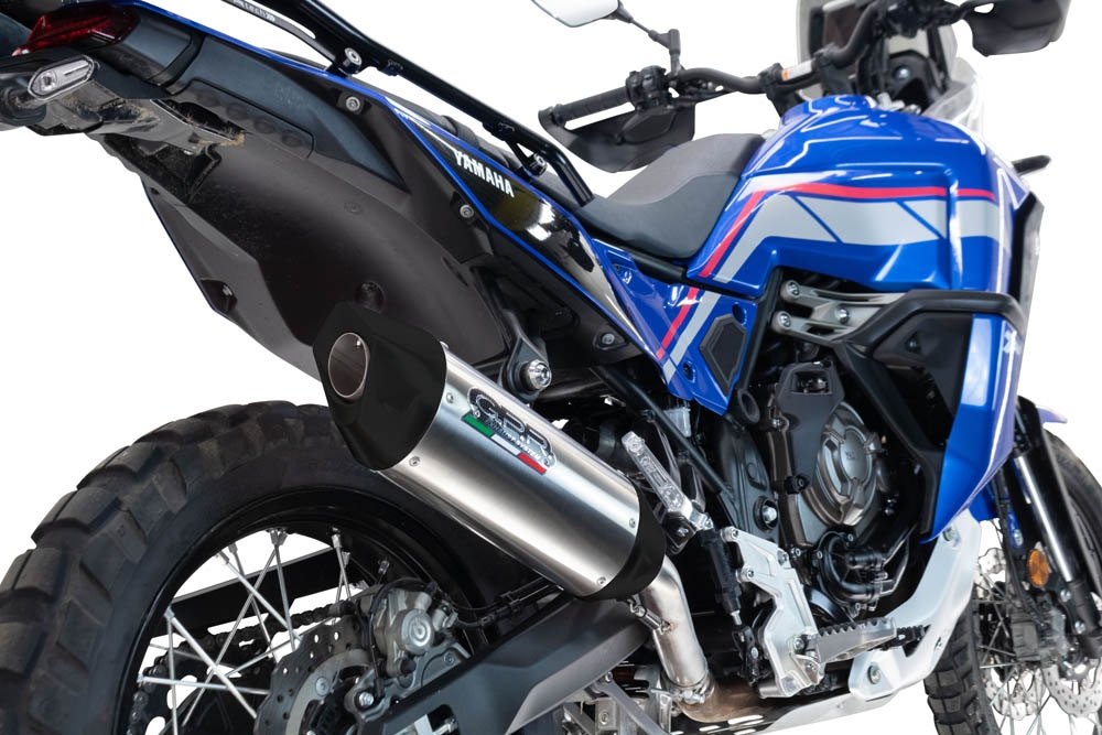 Exhaust compatible with Yamaha Tenere 700 2021-2024, Furore-X Titanio, Slip-on exhaust including removable db killer and link pipe, EPA-compliant 