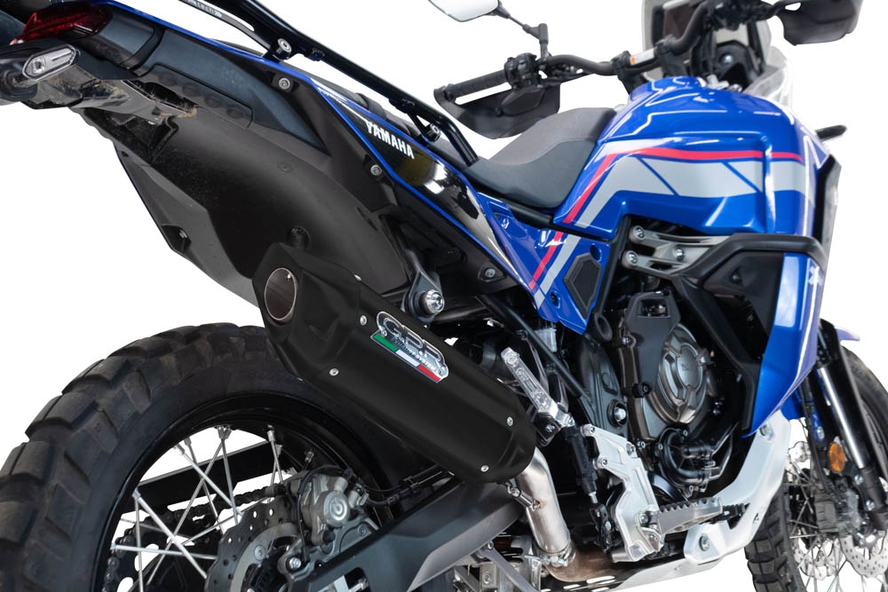 Exhaust compatible with Yamaha Tenere 700 2021-2024, Furore-X Titanio Nero, Slip-on exhaust including removable db killer and link pipe, EPA-compliant 