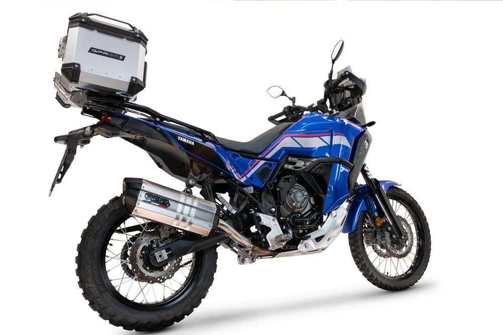 Exhaust compatible with Yamaha Tenere 700 2021-2024, Hyper Sonic Titanium, Slip-on exhaust including removable db killer and link pipe, EPA-compliant 