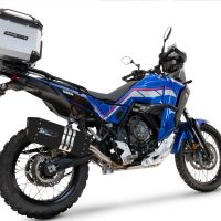 Exhaust compatible with Yamaha Tenere 700 2021-2024, Hyper Sonic Black Titanium, Slip-on exhaust including removable db killer and link pipe, EPA-compliant 