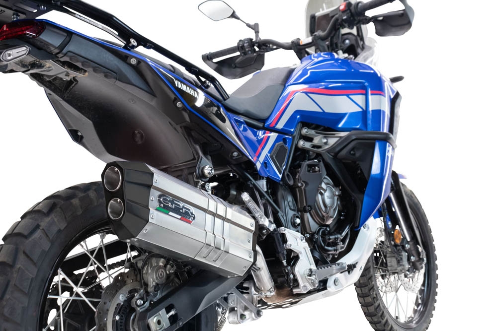 Exhaust compatible with Yamaha Tenere 700 2021-2024, Hyper Sonic Titanium, Slip-on exhaust including removable db killer and link pipe, EPA-compliant 