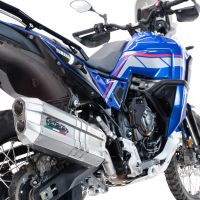 Exhaust compatible with Yamaha Tenere 700 2021-2024, Hyper Sonic Inox, Slip-on exhaust including removable db killer and link pipe, EPA-compliant 