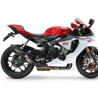 GPR exhaust compatible with  Yamaha R1 2020-2025, GP-Revo Black Titanium, Slip-on exhaust including removable db killer and link pipe, EPA-compliant 