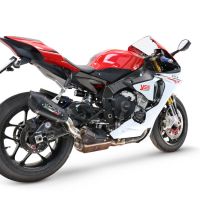 GPR exhaust compatible with  Yamaha R1 2015-2016, GP-Revo Black Titanium, Slip-on exhaust including removable db killer and link pipe, EPA-compliant 