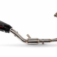 GPR exhaust compatible with Yamaha YZF R7 2021-2024, GP-Revo Black Titanium, Slip-on exhaust including link pipe and removable db killer 