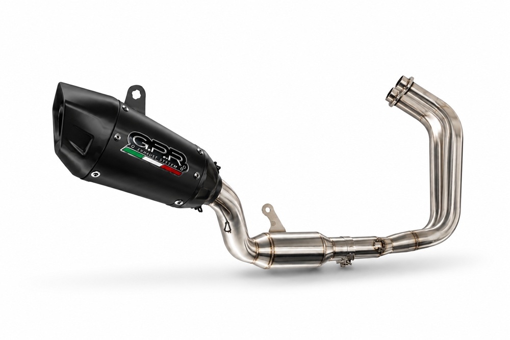 GPR exhaust compatible with Yamaha YZF R7 2021-2024, GP-Revo Black Titanium, Slip-on exhaust including link pipe and removable db killer 