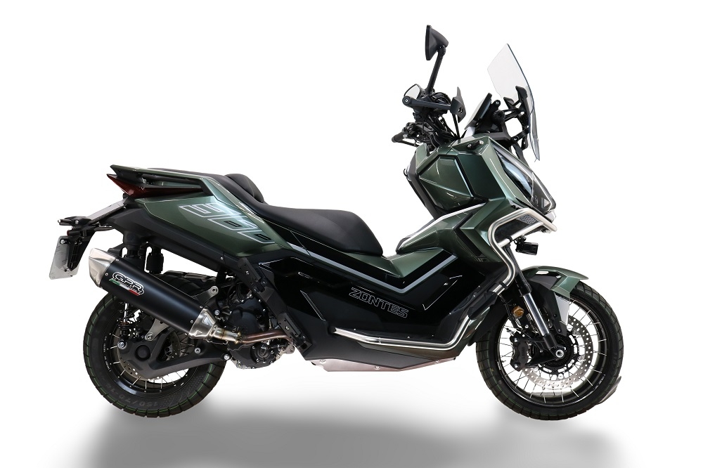 Exhaust compatible with Zontes 365G 2024-2026, Furore-X Scooter, Slip-on exhaust including link pipe and removable db killer 