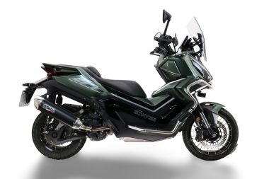 Exhaust compatible with Zontes 365D 2024-2026, Furore-X Scooter, Slip-on exhaust including removable db killer, link pipe and catalyst, EPA-compliant 