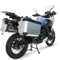 GPR TECH compatible with  Zontes 703 F 2025/2026 GPR TECH Pair of side cases aluminum made, silver color with specific pannier holder Capacity 38 LT. + 38 LT.