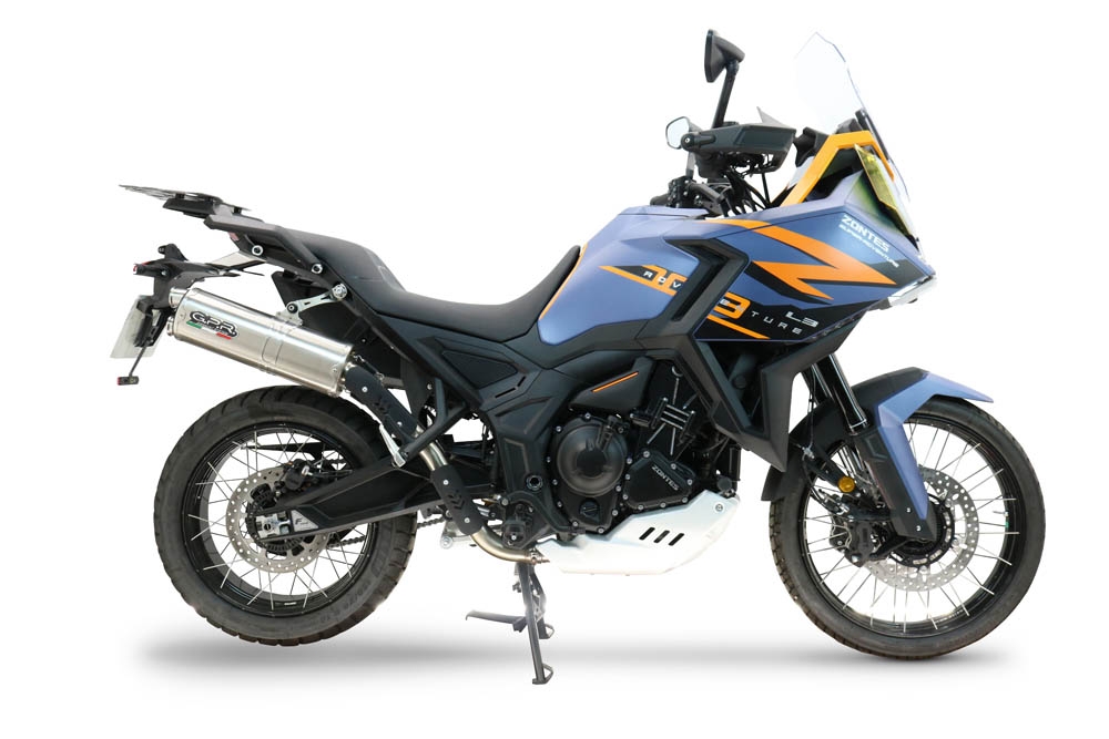 GPR exhaust compatible with  Zontes 703 F 2025-2026, Dual Inox, Slip-on exhaust including removable db killer, link pipe and catalyst 