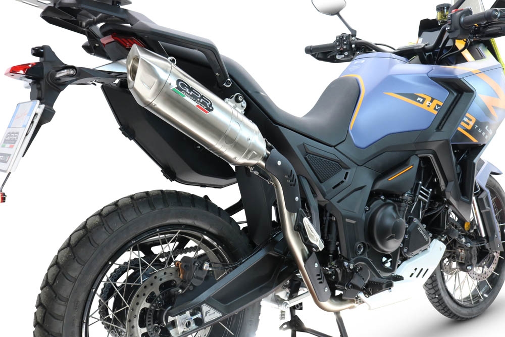 GPR exhaust compatible with  Zontes 703 F 2025-2026, Furore-X Acciaio Inox, Slip-on exhaust including removable db killer and link pipe, not EPA-compliant 