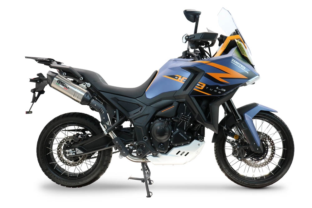 GPR exhaust compatible with  Zontes 703 F 2025-2026, Furore-X Titanio, Slip-on exhaust including removable db killer and link pipe, not EPA-compliant 