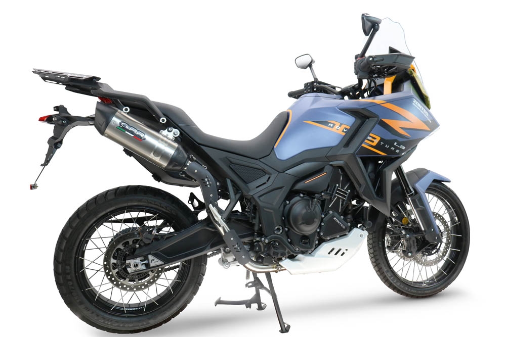 GPR exhaust compatible with  Zontes 703 F 2025-2026, Furore-X Titanio, Slip-on exhaust including removable db killer and link pipe, not EPA-compliant 