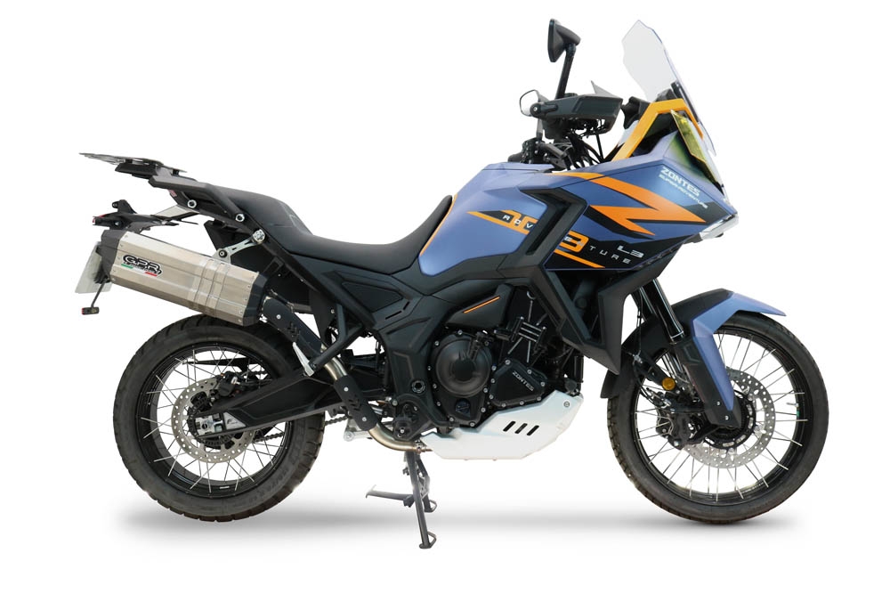 GPR exhaust compatible with  Zontes 703 F 2025-2026, Hyper Sonic Black Titanium, Slip-on exhaust including removable db killer and link pipe, EPA-compliant 