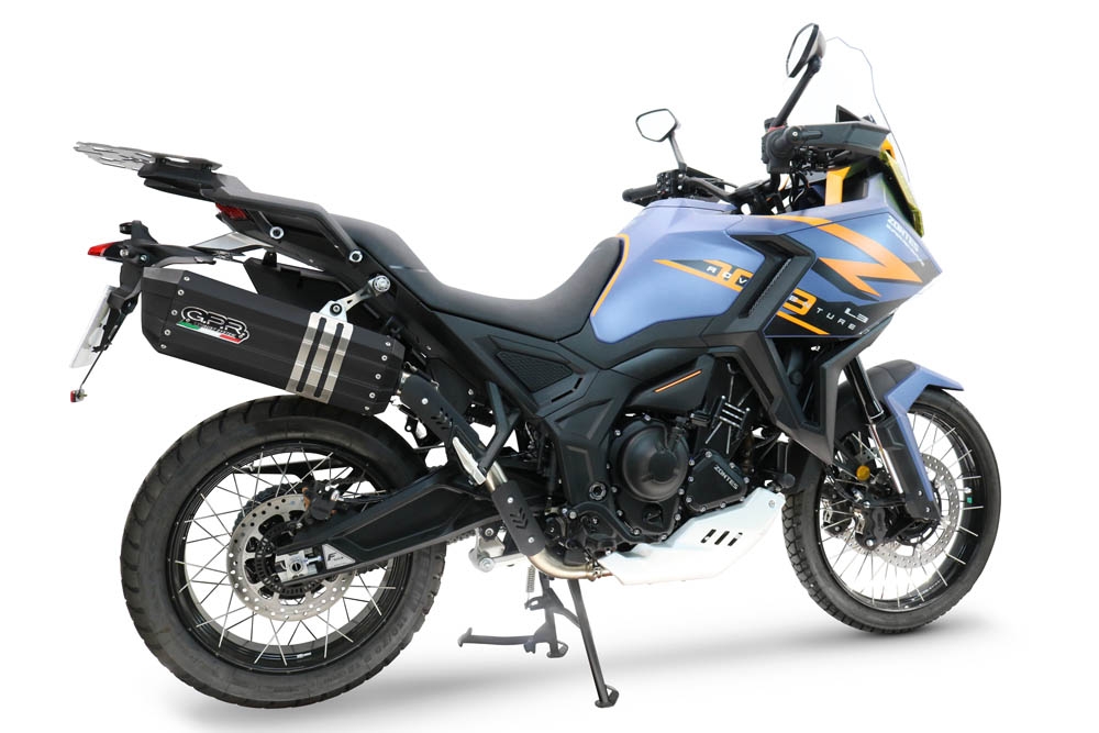 GPR exhaust compatible with  Zontes 703 F 2025-2026, Hyper Sonic Titanium, Slip-on exhaust including removable db killer and link pipe, EPA-compliant 