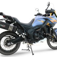 GPR exhaust compatible with  Zontes 703 F 2025-2026, Hyper Sonic Titanium, Slip-on exhaust including removable db killer and link pipe, EPA-compliant 